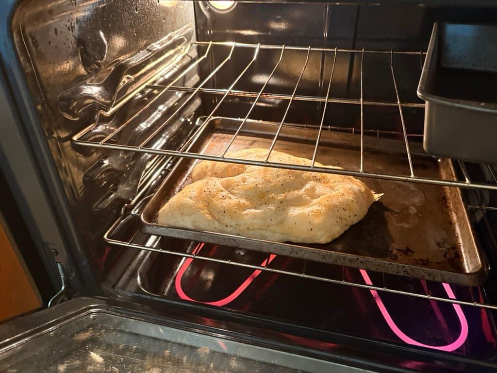 Second loaf during bake