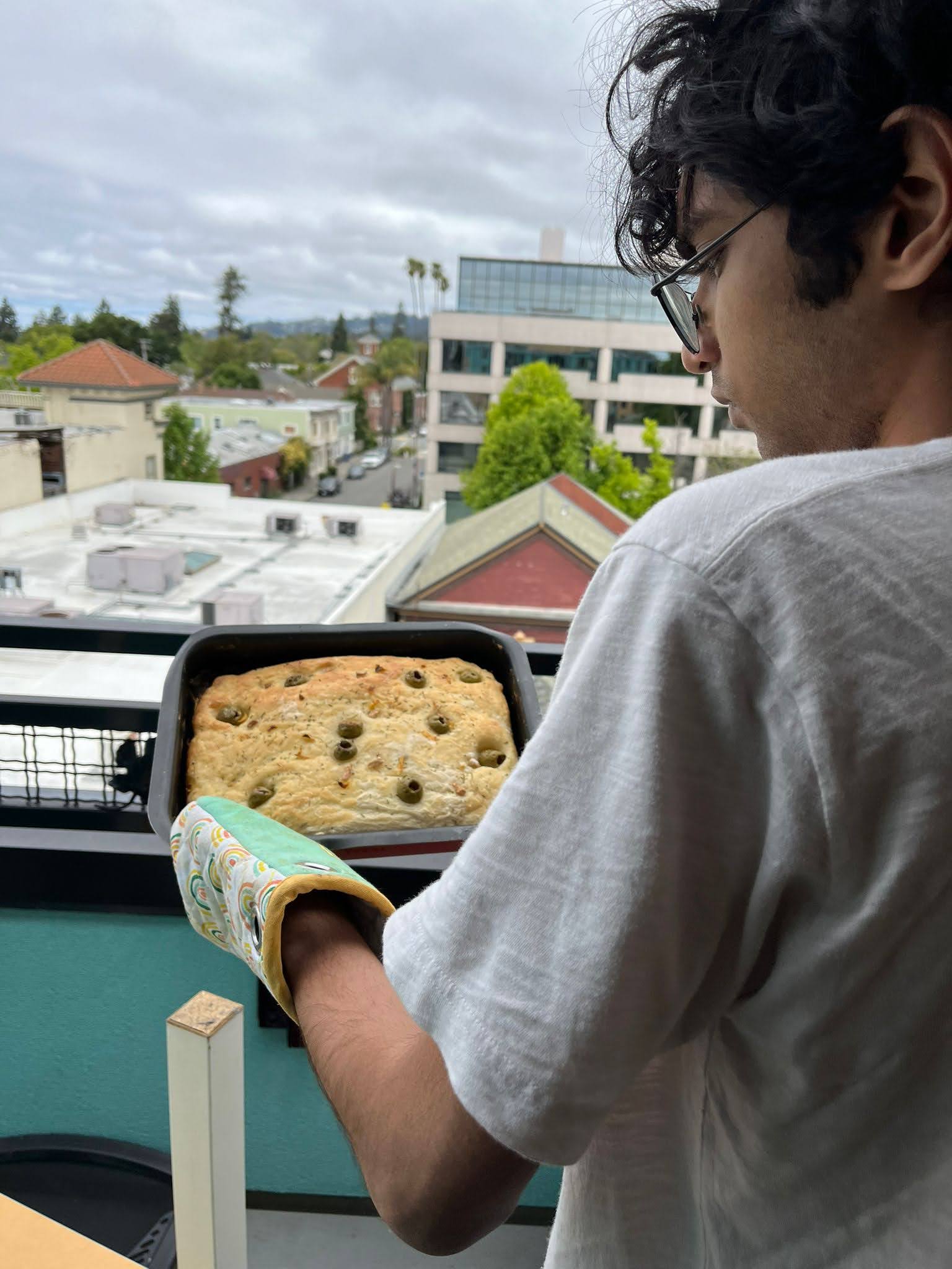 Picture of tray of foccaccia bread